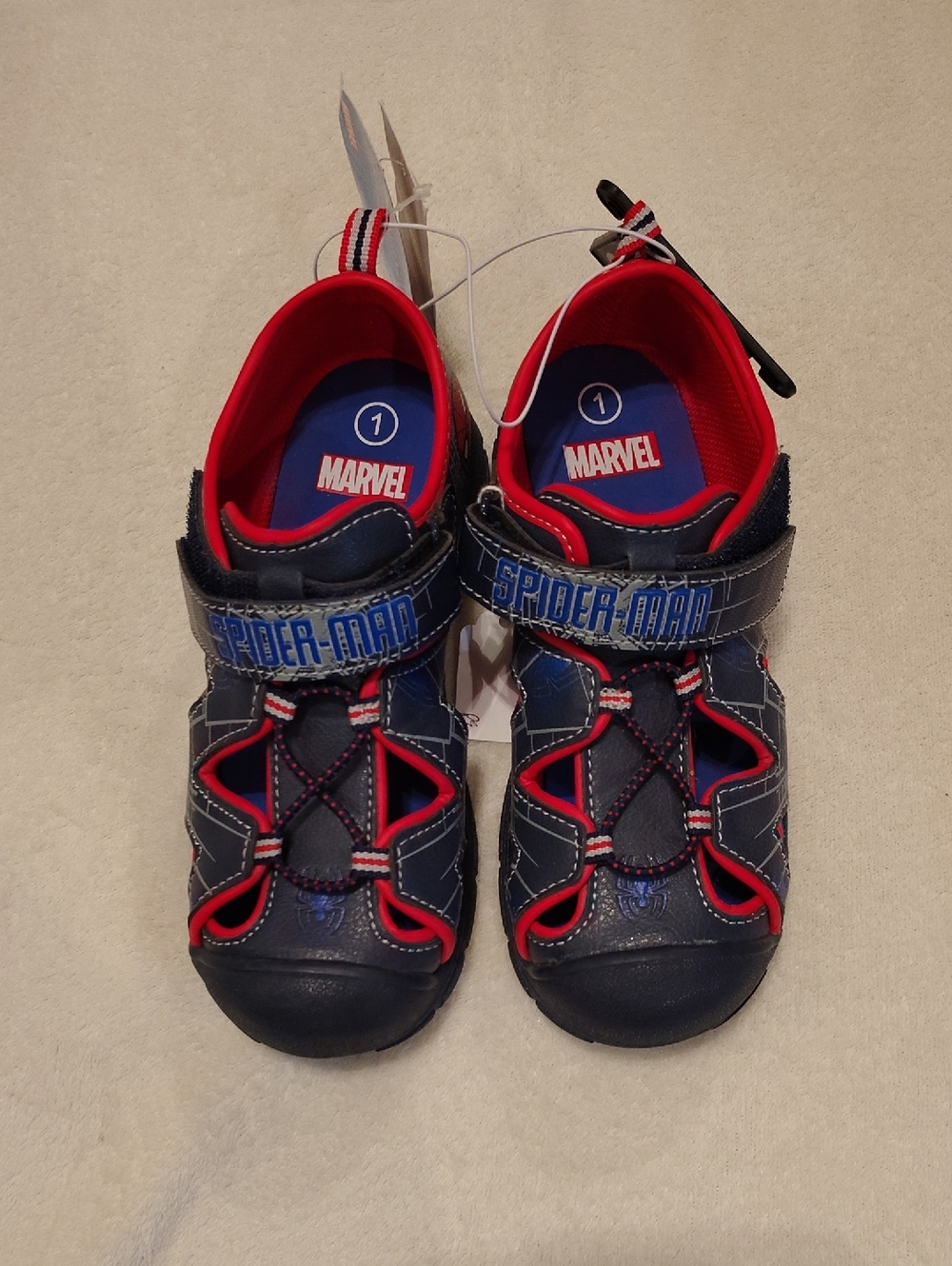 Marvel Spider-Man Navy Blue and Red Kids Sandals